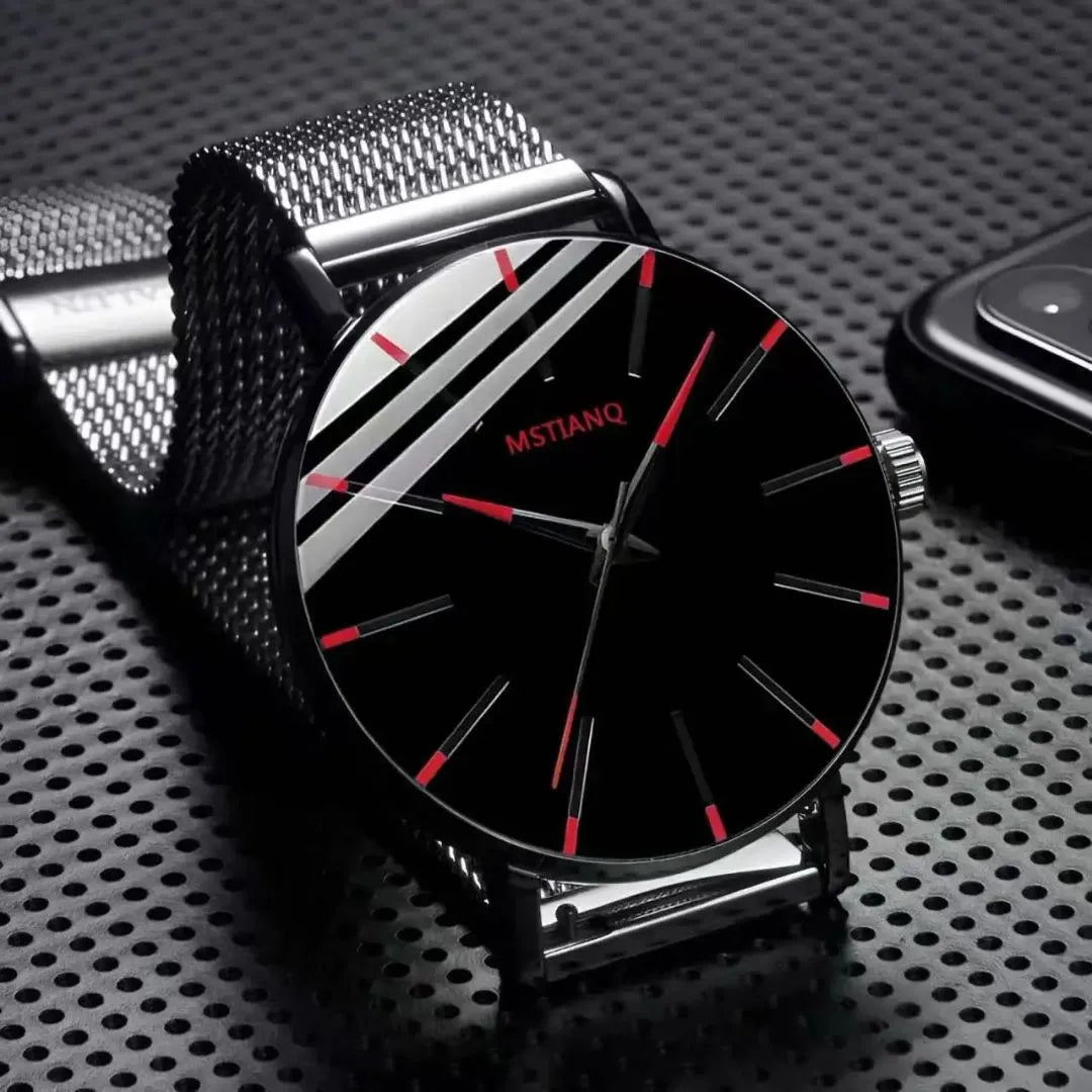 Elegant Minimalist Large Dial Watch with Rose Golden Case and Mesh Strap - Japanese Quartz Movement, Analog Display, Zinc Alloy, Screw-Back Closure for Men and Women