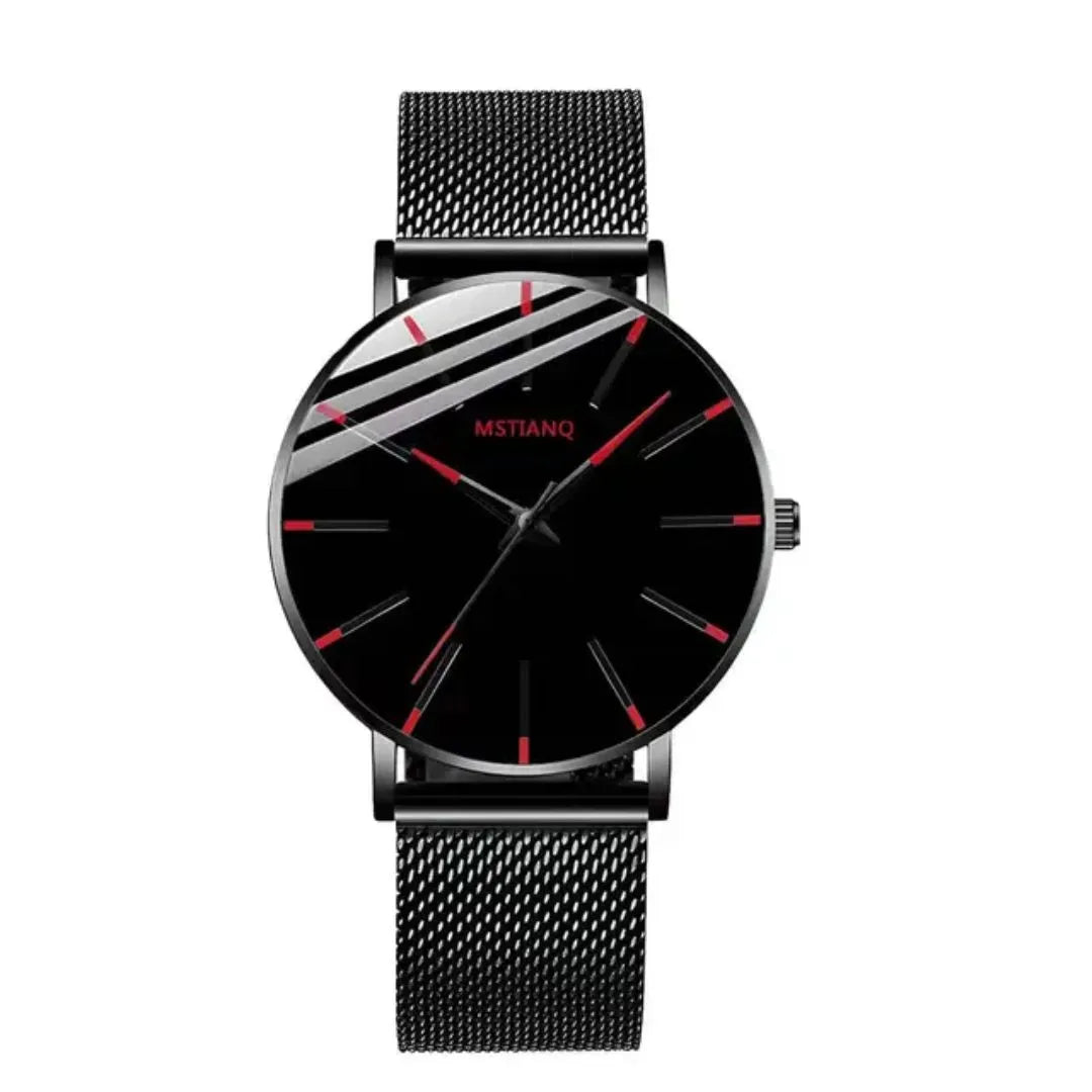 Elegant Minimalist Large Dial Watch with Rose Golden Case and Mesh Strap - Japanese Quartz Movement, Analog Display, Zinc Alloy, Screw-Back Closure for Men and Women